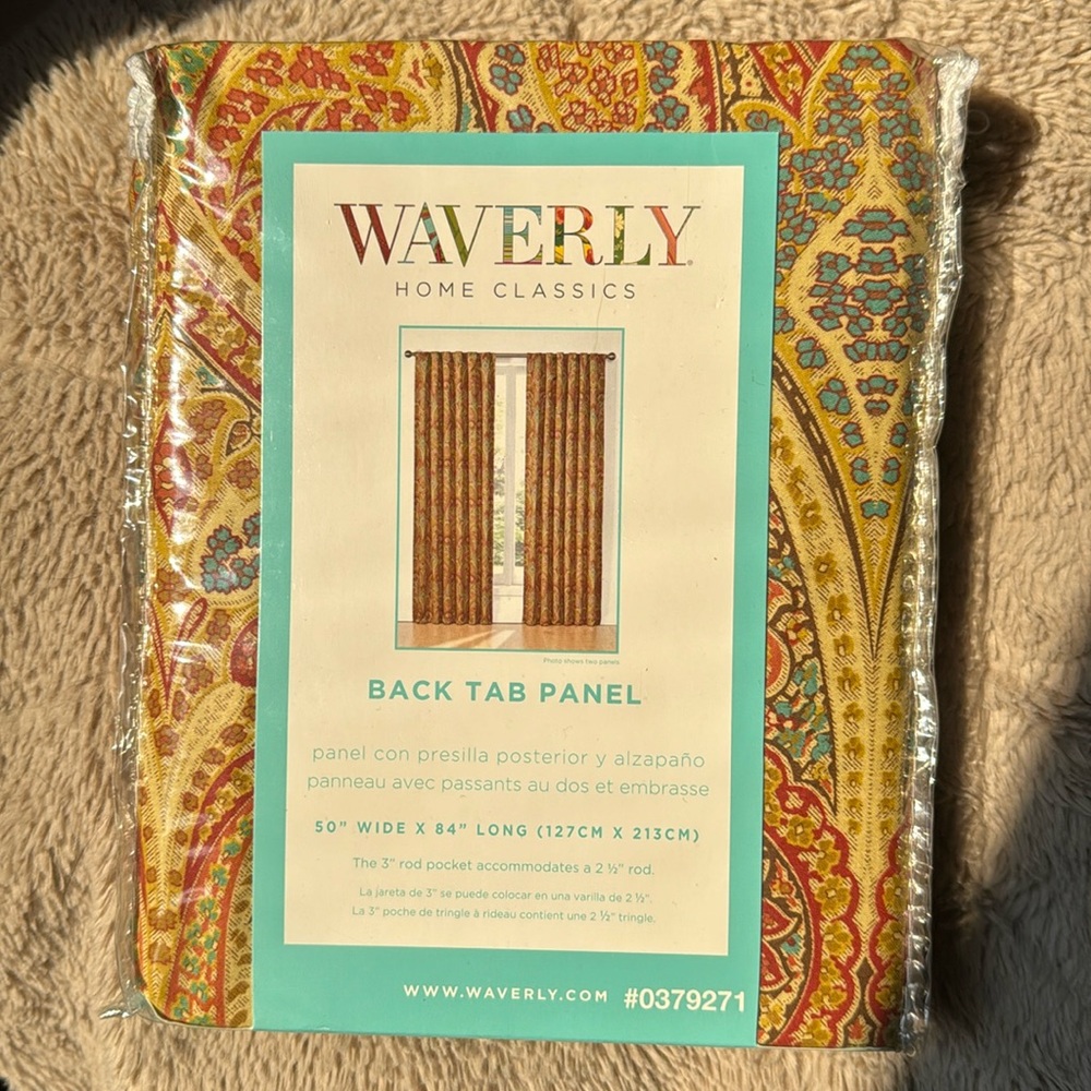 Waverly Home Classics “Cashmere Ruby Panel” Curtains Back Tab Panel